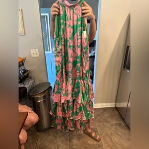 Cute long  ruffle dress